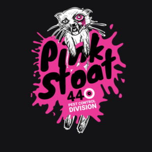 Pink Stoat Men's Hoodie - Black Design
